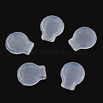 Comfort Silicone Clip on Earring Pads, Soft Anti-pain Pocket Style Cushions for for Clip-on Earrings, Clear, 11x9.5x3mm, Hole: 1.2x3.5mm(X-SIL-T003-03)