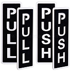4Pcs 2 Styles Self Adhesive Acrylic Door Signs, Rectangle with Word PUSH/PULL, Black, 150x50x3mm, 2pcs/style(AJEW-GA0006-91A)