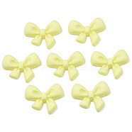 Opaque Spray Painted Acrylic Cabochons, Bowknot, Champagne Yellow, 23x27x6mm(ACRP-S679-004)