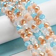 Glass Beads Strands, Faceted, Rondelle, Light Salmon, 6x5mm, Hole: 1mm, about 85~88pcs/strand, 16.1~16.5 inch(41~42cm)(EGLA-A034-M6mm-56)
