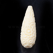 Synthetic Coral Beads, Dyed, teardrop, Beige, 40~42x14mm, Hole: 1.6mm(X-CORA-Q033-01K)