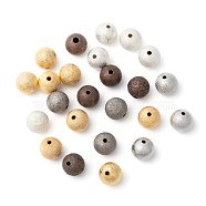 Brass Textured Beads, Cadmium Free & Lead Free, Round, Mixed Color, 6mm, Hole: 1mm(KK-EC248-M)