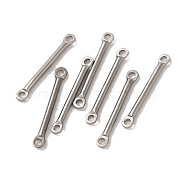 304 Stainless Steel Links, Bar Connector Charms, Stainless Steel Color, 20x2.5x1.5mm, Hole: 1.4mm(STAS-Q323-05B-P)