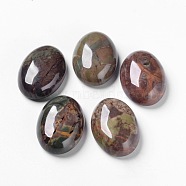 Natural Flower Agate Cabochons, Flat Back, Oval, 25x18x8mm(G-F296-01-25x18mm)