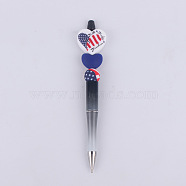 Plastic Ball-Point Pen, Beadable Pen, for DIY Personalized Pen, Independence Day, Flag, 145mm(WG24068-07)