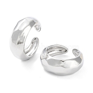 Brass Open Cuff Rings for Women, Platinum, Inner Diameter: 17mm(RJEW-D016-08P)