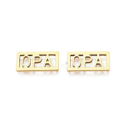 201 Stainless Steel Filigree Joiners, Rectangle with Word OPA, for Father's Day, Golden, 15x7.5x1mm(STAS-N091-139LG)