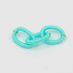 Handmade Silk Cable Chains Loop, Cyan, 9.8~12x6.8~8.5x2mm, 25~27 inch(NFS037-08)