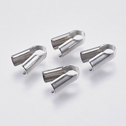 Tarnish Resistant 304 Stainless Steel Cord Ends, End Caps, Column, Stainless Steel Color, 8x6.5x3.5mm, Hole: 3x3.5mm(STAS-I097-028P)