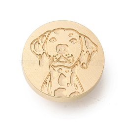 Golden Tone Wax Seal Brass Stamp Heads, for Wax Seal Stamp, Pet Series, Dog, 25x14mm, Hole: 7mm(AJEW-U008-03G-02)