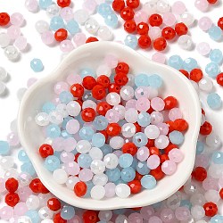 Glass Beads, Faceted, Rondelle, Orange Red, 6x5mm, Hole: 1mm, about 2360pcs/500g(EGLA-A034-LM6mm-41)