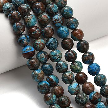Natural Chrysocolla Beads Strands, Smooth Round, Dyed & Heated, 8.5mm, Hole: 0.8~1mm, about 46pcs/strand, 15.16 inch(38.5cm)