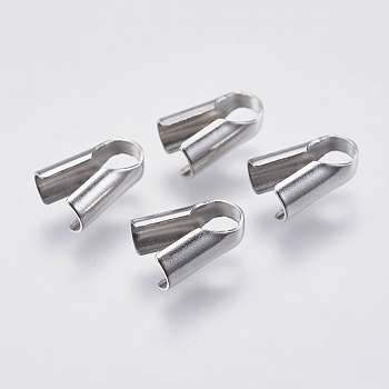 Tarnish Resistant 304 Stainless Steel Cord Ends, End Caps, Column, Stainless Steel Color, 8x6.5x3.5mm, Hole: 3x3.5mm