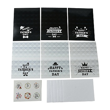 Father's Day Gift Cards, with Envelope and Sticker, Silver, 100x150x0.6mm