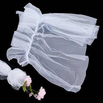 Polyester Mesh Fabric, Fresh Flower Packaging Accesories, WhiteSmoke, 80x35x0.02cm
