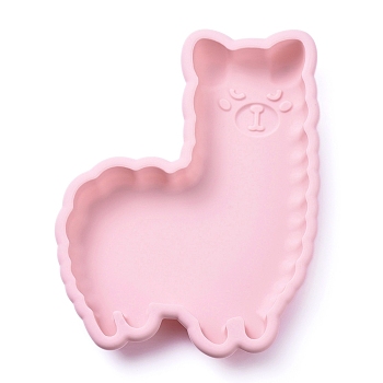 Alpaca Food Grade Silicone Molds, Cake Pan Molds, For DIY Chiffon Cake Bakeware, Pink, 207x155x28mm