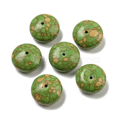 Yellow Green Rondelle Synthetic Turquoise Beads