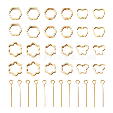 cadre de perles en laiton de style spritewelry 48pcs 6(KK-SW0001-06)-2