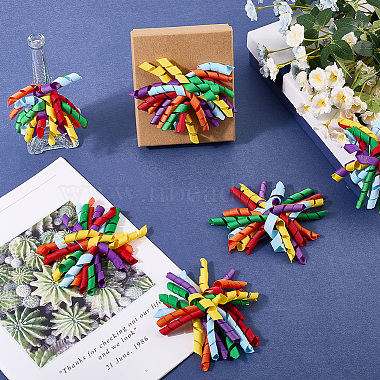 Polyester Self-Adhesive Curly Bows Gift Wrap Accessory(DIY-WH20053-03A)-3