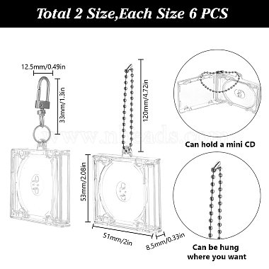 12 Sets Plastic CD Photo Frame Keychain Kits(AJEW-DR0002-05)-2