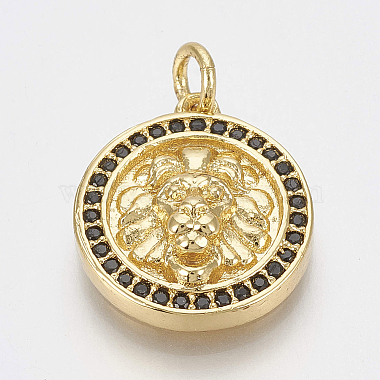 Golden Black Lion Brass+Cubic Zirconia Pendants