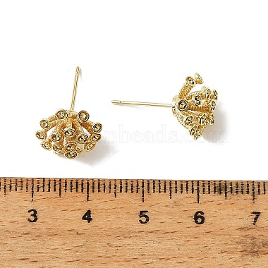 Brass Cubic Zirconia Stud Earring Settings(CU-CBA53F6-02G)-3