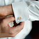 DIY Blank Dome Brass Cufflink Making Kits(BUTT-DC0001-14)-6
