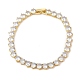 Brass with Cubic Zirconia Link Bracelets(BJEW-Q350-01G)-1