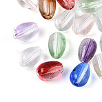 Baking Paint Transparent Glass Beads, Teardrop, Mixed Color, 9x6mm, Hole: 1.2mm, about 2325pcs/1000g(DGLA-N014-10)