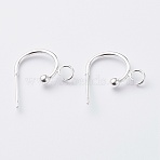 304 Stainless Steel Half Hoop Earrings, Silver, 15.5x12.5x2.4mm, Pin: 0.7mm(STAS-Z028-B02-S)