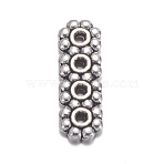 4-Hole Tibetan Style Alloy Spacer Bars, Rectangle, Cadmium Free & Nickel Free & Lead Free, Antique Silver, 4.5mm, Hole: 1mm(A1110Y-NF)