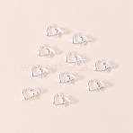 Heart Alloy Lobster Claw Clasps, 925 Sterling Silver Plated, 12mm(PW-WG6D1EF-04)