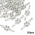 20Pcs Tibetan Style Alloy Connector Charms, Flower Links, Antique Silver, 29x9mm(FIND-YW0010-45AS)