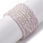 Electroplate Glass Beads Strands, Round Beads Strands, Imitation Jade, Faceted, Pink, 2mm, Hole: 0.7mm, about 180~193pcs/strand, 13.86~14.02''(35.2~35.6cm)(EGLA-H107-01A-A02)