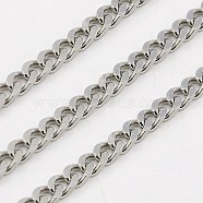 304 Stainless Steel Twist Chains, Faceted, Unwelded, Stainless Steel Color, 3x1.5mm(CHS-K001-19-3mm)