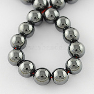 Non-Magnetic Synthetic Hematite Beads Strands, Grade A, Round, Gray, 10mm, Hole: 2mm, about 40pcs/strand, 15.5 inch(X-G-Q892-10mm)