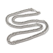 Iron Cuban Link Chain Necklaces for Women Men, Platinum, 23.62 inch(60cm), Link: 9.5x7.5x4mm(NJEW-A028-01H-P)