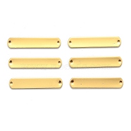 Brass Links, Round Corner, Rectangle, Golden, 36x7x1mm, Hole: 1mm, 20pcs/Box(KK-BC0001-47G)