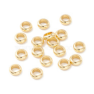 201 Stainless Steel Spacer Beads, Flat Round/Ring, Real 18K Gold Plated, 5x2mm, Hole: 3.5mm(STAS-M294-03G-05)