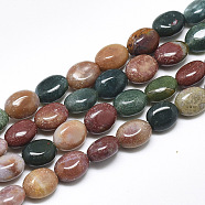 Natural Indian Agate Beads Strands, Oval, 8x6x4mm, Hole: 1mm, about 49~50pcs/strand, 14.5 inch~14.7 inch(G-S357-B03)