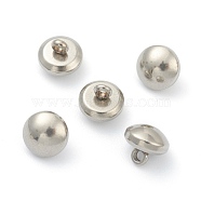 201 Stainless Steel Buttons, Round, Stainless Steel Color, 5.5x6mm, Hole: 1.2mm(STAS-G245-16)