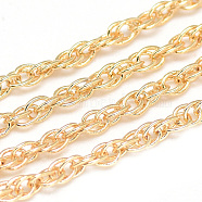 Brass Chains Necklace Making, with S-Hook Clasps, M Clasps, Real 18K Gold Plated, 18.11 inch(46cm), 1.5mm(MAK-Q012-05G)