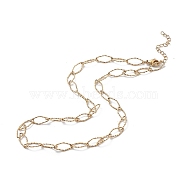 Ion Plating(IP) 304 Stainless Steel Rhombus Link Chain Necklace for Men Women, Golden, 18.31 inch(46.5cm)(STAS-B039-03G)