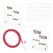 2 Set 2 Style Transparent Acrylic Wearing Armor Display Board, with Acrylic Double Sided Adhesive Tape, Nail Art Sticker, Mixed Color, 14.7~22x7.6x21~26cm, 1 Set/style(DIY-FG0005-37)