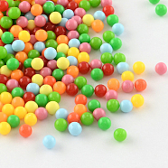 Round Acrylic Beads, Undrilled/No Hole Beads, Mixed Color, 4mm, about 10000pcs/bag(SACR-R889-12)