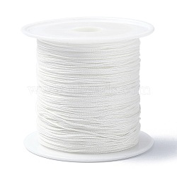 Nylon Chinese Knot Cord, Nylon Jewelry Cord for Jewelry Making, White, 0.4mm, about 28~30m/roll(X-NWIR-C003-02Y)