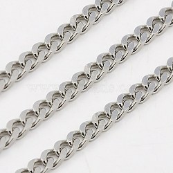 Tarnish Resistant 304 Stainless Steel Twist Chains, Faceted, Unwelded, Stainless Steel Color, 3x1.5mm(CHS-K001-19-3mm)