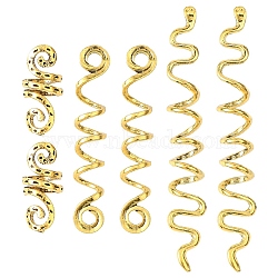 7Pcs Hair Styling Tools, Alloy Braiders Spiral Spin Screw Pin Hair Clips, Twist Barrette Hairpins Hairdressing Accessories Hair Clip, Golden, 25~90x9.5~10mm, 3 styles/set(PHAR-YW0001-03)