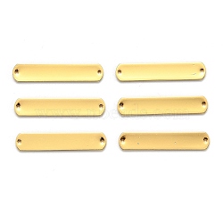 Brass Links, Round Corner, Rectangle, Golden, 36x7x1mm, Hole: 1mm, 20pcs/Box(KK-BC0001-47G)