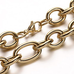 304 Stainless Steel Mother and son Chain Necklaces, with Lobster Clasps, Golden, 17.7 inch(44.9cm)(NJEW-M115-01)